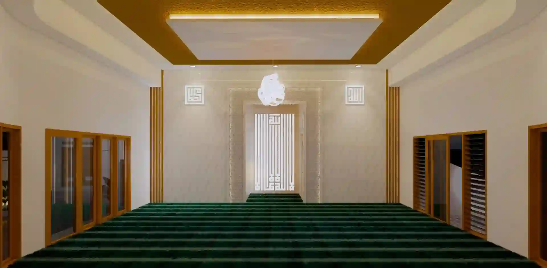 Desain ruang salat minimalis yang tenang dan elegan